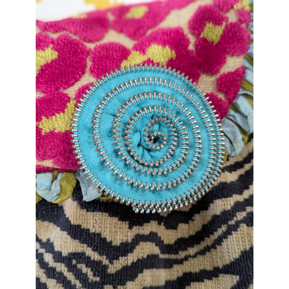 Boho Hippy Tapestry Leopard turquoise multicolor Bag Purse Long Straps - Picture 11 of 11